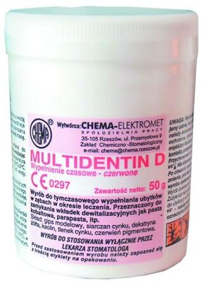Multidentin D 50g – Chema-Elektromet – dentyna wodna do tymczasowego wypełniania ubytków