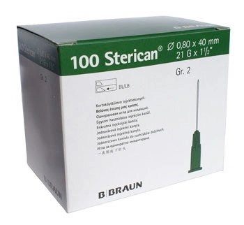 Injekční jehla Sterican, 100 ks - 27G x 3/4 - 0,40 x 20 mm, šedá