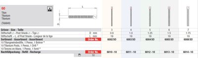 Edenta 60 - titánové koreňové čapy - 10 ks alebo Set (10 ks + 2 nástroje)