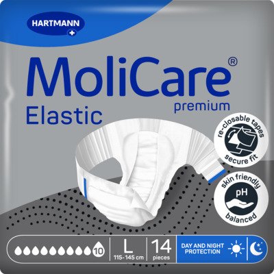 MoliCare Elastic zalepovací kalhotky 10 kapek vel. L 14 ks