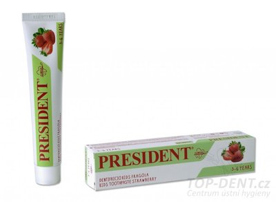 PresiDENT Kids dětská zubní pasta 3-6 let (jahoda), 50ml