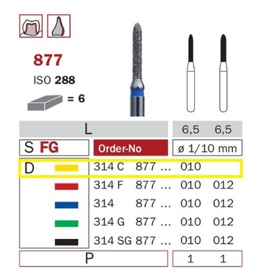 Diaswiss 877 žlutá, 6ks/balení - 010 mm