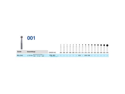 HORICO brousek diamantovaný - kulička, FGL001 - Parameter_0: normal, Parameter_1: Průměr 1,8mm (018)