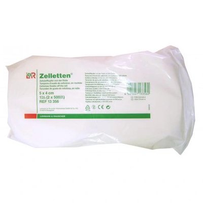 Vata buničitá dělená ZELLETTEN, buničité tampony 4 x 5 cm, 2 role x 500 ks