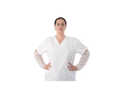 Rukávník PE, 40 x 20 cm, 20 mi, 100 ks, bílý