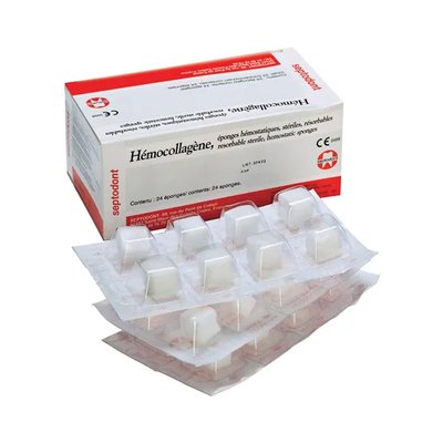 Hemocollagene box 24ks sterilních houbiček 15x15x8mm