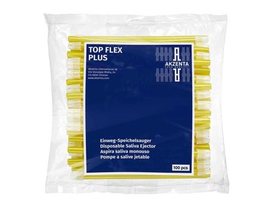 TOP FLEX jednorázové odsávací kanyly, 14,5cm, snímatelná čepička, žluté, 100ks