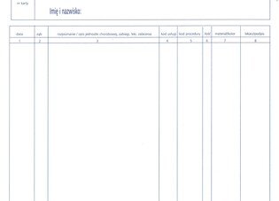 Kartoteka stomatologiczna Kol-Dental uzupełnienie 50szt (biało-niebieska)