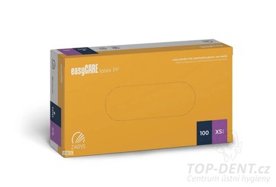 Zarys easyCARE vyšetřovací latexové rukavice XS (5-6) bez pudru, 100ks
