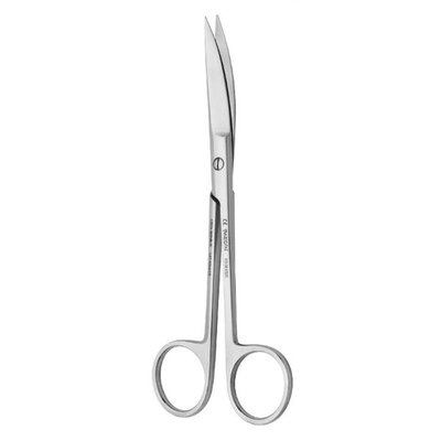 Nůžky chirurgické zahnuté hrotnaté; 150 mm