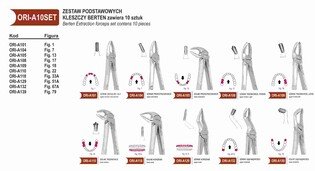 Ori kleszcze ekstrakcyjne Berten-zestaw 10szt. fig. 1, 7, 13, 17, 18, 22, 33A, 51A, 67A, 79
