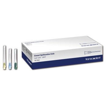 Endokanyly Transcodent Luer 0,4 x 23mm / 100ks / modré TRA