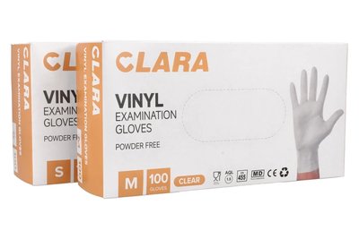 Rękawiczki winylowe bezpudrowe CLARA 100 szt. - L
