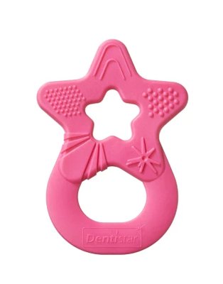 Dentistar Teether "Star", kousátko „Hvězda“ od 3 měsíců, tmavě růžové