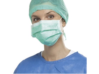 EURONDA Monoart ústenka 3-vrstvá chirurgická zelená 50ks