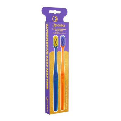 Nordics Premium Soft Orange&Blue zubní kartáček 2 ks