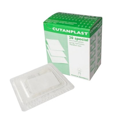 Cutanplast special 70 x 50 x 1 mm, absorpční hemostatikum, 20 ks