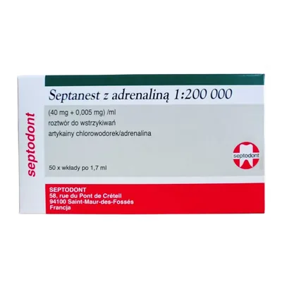 Septanest 1:200 000 (40mg+0,005mg)/ml 50wkładów x 1,7ml Septodont