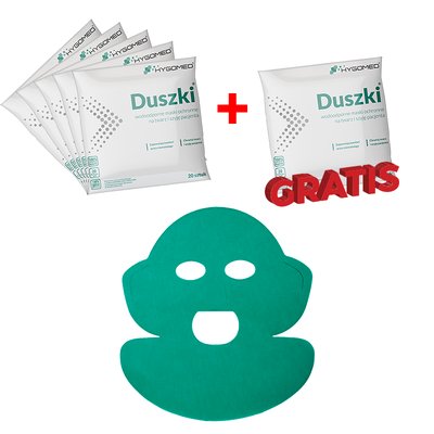 Maska ochronna na twarz pacjenta DUSZKI 5 + 1 GRATIS - Zielone