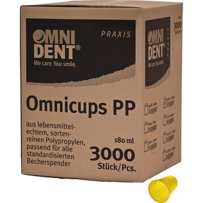 OMNIDENT Omnicups PP Kelímky 180ml Žlutá 3000ks