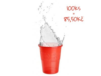 TOP CUPS výplachové kelímky, 180ml, 1500 ks, červené