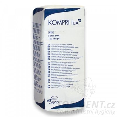 Zarys Kompri lux gázové kompresy 5x5cm nesterilní (13N/12V), 100ks