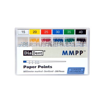 DiaDent Papírové Čepy MMPP 02Taper Sortiment ISO15-40 200ks
