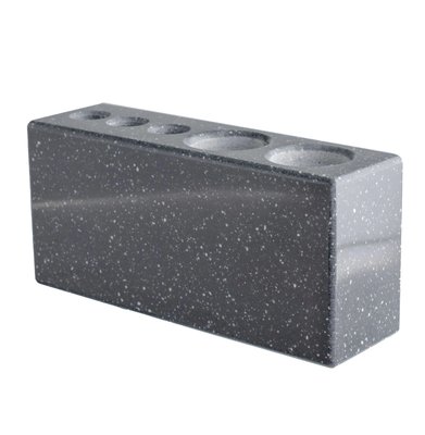 Stojánek na zubní a mezizubní kartáčky – černý s tečkami