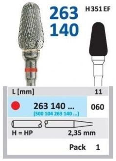 HORICO tvrdokovová fréza - kónus zaoblený 6,0 mm