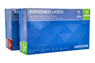 Rękawiczki lateksowe bezpudrowe Arnowa 100 szt. - XS