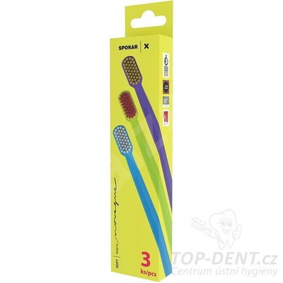 Spokar X 3429 Soft 3- pack, zubní kartáček