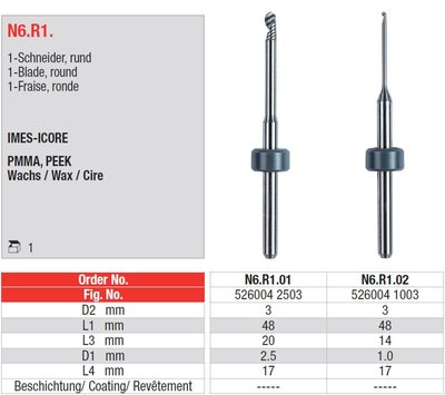 Edenta Lab N6.R1. - CAD/CAM nástroje pre IMES-ICORE - 1 ks