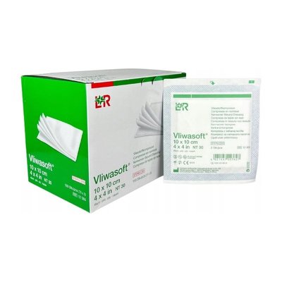 Kompresy netkaná textilie Vliwasoft, sterilní, 4vrstvy, 150 ks - 10 x 10 cm