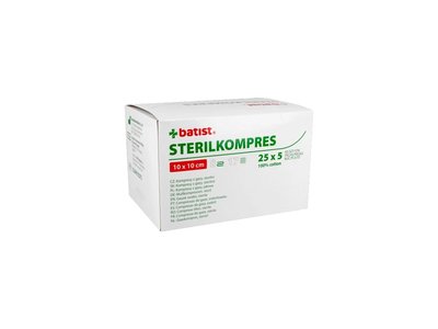 STERIL kompres 10 x 10 cm 17/8, sterilní – 25 x 5 ks