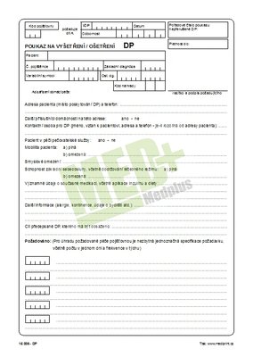Poukaz na vyšetření – ošetření DP A4