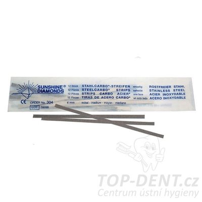 Sunshine Diamonds nerez sypané jednostranné brusné pásky 4 x 0,1mm (medium), 12ks