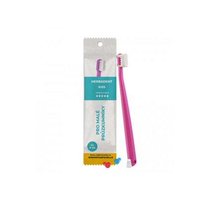 HERBADENT KIDS Zubní Kartáček Ultra Jemná Vlákna Sáček Růžová1ks