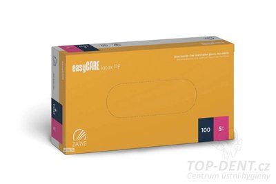 Zarys easyCARE vyšetřovací latexové rukavice S (6-7) bez pudru, 100ks