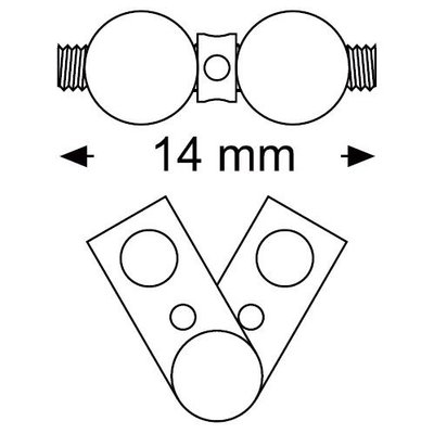 Šroub vějířový dvoudílný 14 mm 1 ks