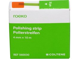 roeko Polierstreifen- und Schleifstreifen - Rolle 10 m Polierstreifen in Spender (Polyester), 4 mm breit, 30 µm