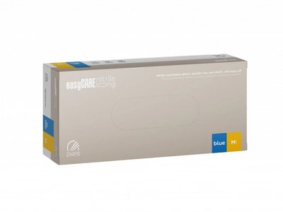 Nitrilové rukavice (bez pudru) easyCARE LONG, s prodlouženou manžetou, modré, 100 ks - Velikost: XL