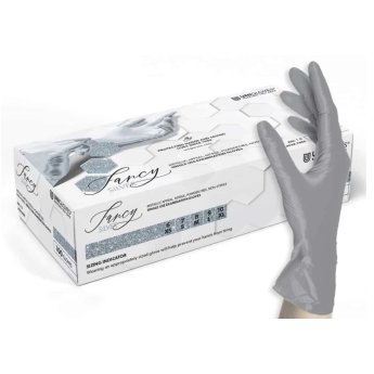 RUKAVICE Unigloves Fancy stříbrné, nitrilové, nepudrované, velikost L, balení 100ks
