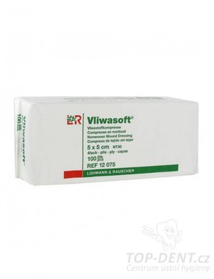 LR Vliwasoft kompresy z netkané textilie 5x5 cm (nesterilní), 100ks