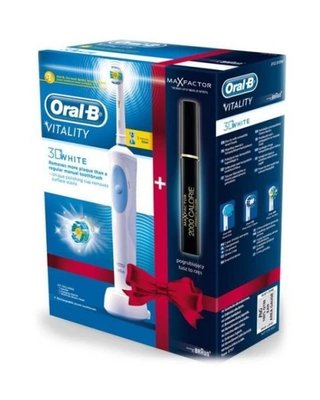 Braun Oral-B Vitality 3D White D12 zubní kartáček + řasenka MaxFactor ZDARMA