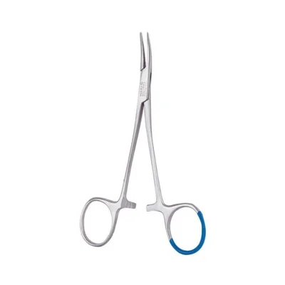 Jednorázová Mosquito svorka, zahnutá, 125 mm, kovová, 25 ks