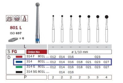 Diaswiss 801L modrá, 6ks/balení - 018 mm