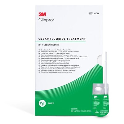 3M™ Clinpro™ Clear Fluoride Treatment, Single-Use 100 L-Pop™, příchuť máta