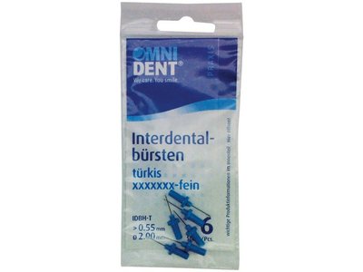 OMNI Mezizubní kartáčky do držáků IDBH, tyrkysové, xxxxxxx-jemné