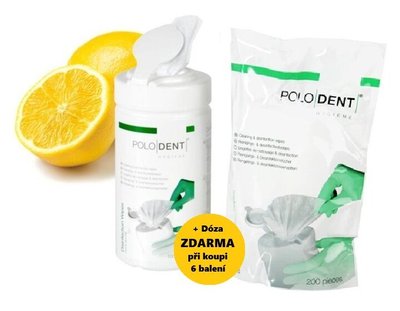 POLODENT dezinf. ubrousky citron 20x22 cm (Maxi)