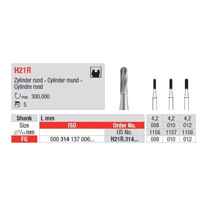 Tvrdokovový vrtáček FG H21R.012 5 ks